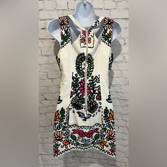 NWT Plenty by Tracy Reese White Floral Halter Cotton Blend Dress Size 2 $243 - Picture 2 of 5